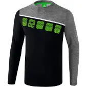 Erima sportshirt 5 C longsleeve polyester grijs/zwart
