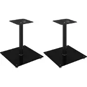 vidaXL Luidsprekerstandaards 2 st 1 pijler gehard glas zwart