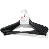 HEMA Kledinghangers zwart hout - 6 stuks (zwart)