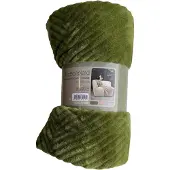 Unique living Plaid Tom - Pesto groen -Zachte deken-130 x 160 cm