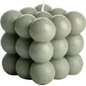 Gusta Stompkaars / Bubbelkaars Cube - Groen - 8 x 8 cm