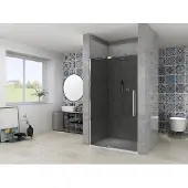 Van Rijn ST08 douchedeur met rookglas 95-105cm chroom