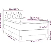 vidaXL Boxspring met matras stof lichtgrijs 90x190 cm
