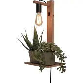 Good&Mojo Wandlamp Flores, hout licht, Woon-/ Eetkamer, Bamboe, Wandlamp hout