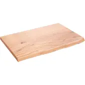 vidaXL Wastafelblad 60x40x2 behandeld massief hout lichtbruin