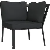 vidaXL Tuinstoel met grijze kussens 76x76x79 cm staal