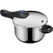 WMF Snelkookpan 3tlg 4,5+3l groot kooksignaal Perfect Plus Inductie, Pan + steelpan, Zilver