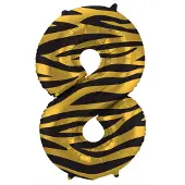 Folat Folieballon Cijfer 8 Tijger Chic (86cm)