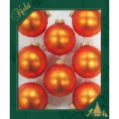 Merkloos Krebs Kerstballen - 8x st - velvet oranje - 7 cm - glas - Kerstbal