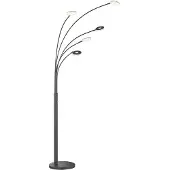 FISCHER&HONSEL GMBH LED-vloerlamp Dent, dimbaar, zwart, Woon-/ Eetkamer, metaal, Modern, LED vloerlamp