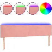 vidaXL Hoofdbord LED 200x5x78/88 cm fluweel roze
