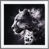 PT Living Wanddecoratie Leopard Glass Black & White