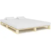 vidaXL Bedframe pallet massief grenenhout 160x200 cm