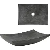 vidaXL Gootsteen 50x35x12 cm marmer zwart