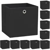 vidaXL Opbergboxen 10 st 32x32x32 cm nonwoven stof zwart