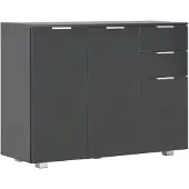 vidaXL Dressoir 107x35x80,5 cm hoogglans zwart