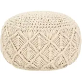 vidaXL Poef macramé handgemaakt 45x30 cm katoen