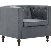 vidaXL Fauteuil stof grijs