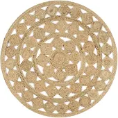 vidaXL Vloerkleed handgemaakt 120 cm gevlochten jute