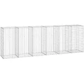 vidaXL Schanskorfmuur met deksels 300x50x100 cm gegalvaniseerd staal
