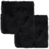 vidaXL Stoelkussens 2 st 40x40 cm echt schapenvacht donkergrijs