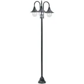 vidaXL Paalverlichting tuin E27 220 cm aluminium donkergroen 3-delig