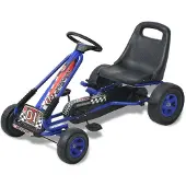 vidaXL Skelter met pedalen en verstelbare zitting blauw