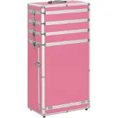 vidaXL Make-up trolley aluminium roze