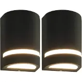 vidaXL Buitenwandlampen, 2 stuks, 35W, zwart, halfrond