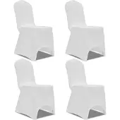 vidaXL Stoelhoes stretch 4 stuks wit