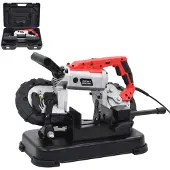 vidaXL Lintzaagmachine met basis en draagkoffer staal