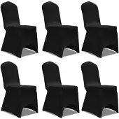 vidaXL Stoelhoes Stretch Zwart (6 stuks)