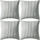 vidaXL Buitenkussens 45x45 cm gestreept grijs 4 st