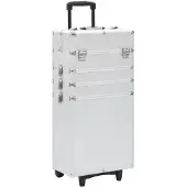vidaXL Make-up trolley aluminium zilverkleurig
