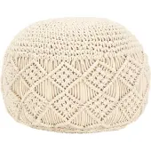 vidaXL Poef macramé handgemaakt 45x30 cm katoen