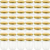 vidaXL Jampotten met goudkleurige deksels 48 st 230 ml glas
