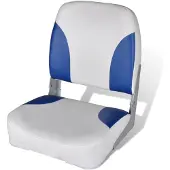 vidaXL Bootstoel met blauw-wit kussen inklapbaar 41x36x48 cm