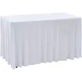 vidaXL 2 st Tafelhoezen stretch met rok 243x76x74 cm wit