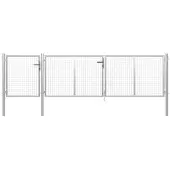 vidaXL Tuinpoort staal 400x100 cm zilver