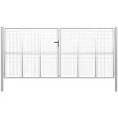 vidaXL Tuinpoort gegalvaniseerd staal 400x175 cm zilver