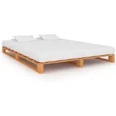 vidaXL Bedframe pallet massief grenenhout bruin 140x200 cm
