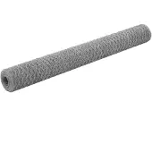 vidaXL Kippengaas 25x1,2 m gegalvaniseerd staal zilverkleurig