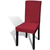 vidaXL 6 st Stoelhoes stretch recht bordeaux