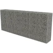 vidaXL Schanskorfmuur met deksels 300x50x150 cm gegalvaniseerd staal