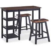 vidaXL 3-delige Barset MDF zwart