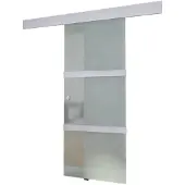 vidaXL Schuifdeur 178 cm glas en aluminium zilverkleurig