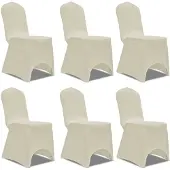 vidaXL Stoelhoes Stretch Crème (6 stuks)
