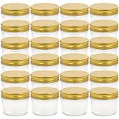 vidaXL Jampotten met goudkleurige deksels 24 st 110 ml glas