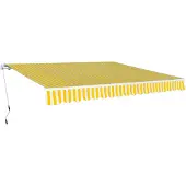 vidaXL Luifel handmatig uittrekbaar 400 cm geel/wit