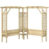 vidaXL Hoekpergola met bank geïmpregneerd grenenhout